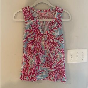 Pink and Blue Women's Top